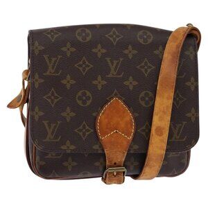 Authentic LOUIS VUITTON Monogram Cartouchiere MM Shoulder Bag M51253 LV